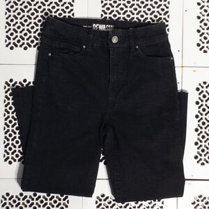 Rewash black denim raw hem